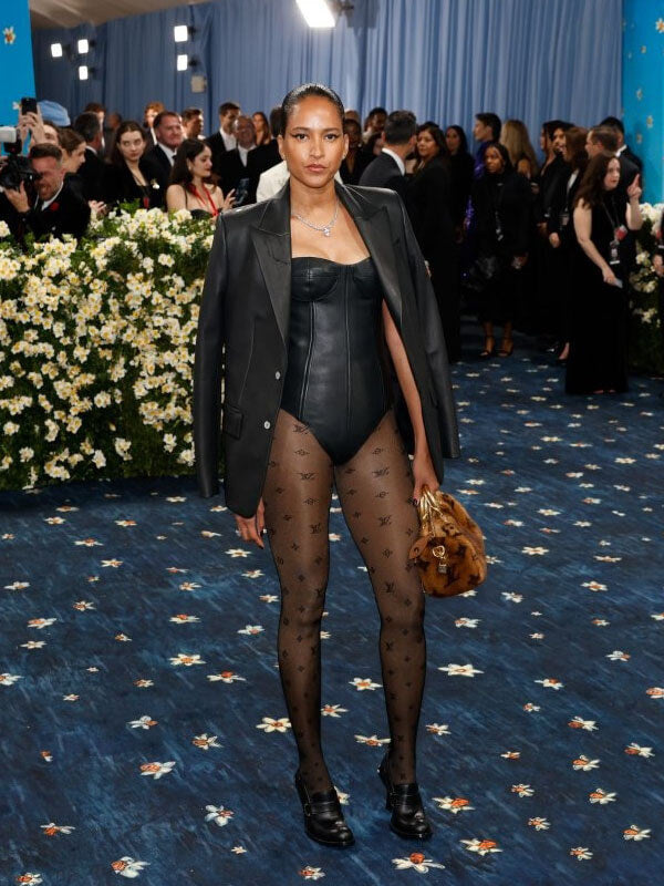 Helin Lasichanh Met Gala 2025 Black Leather Blazer