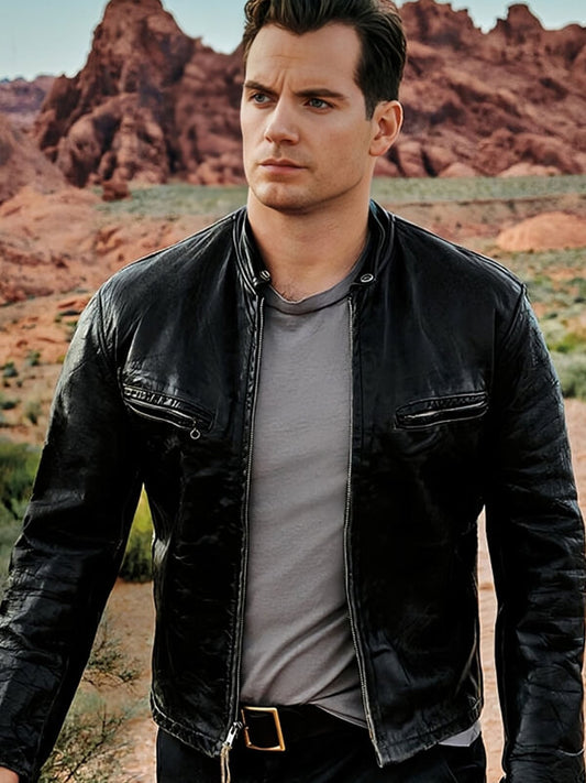 Henry Cavill Black Leather jacket