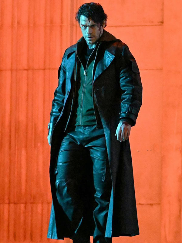 Henry Cavill Highlander Reboot Black Leather Trench Coat