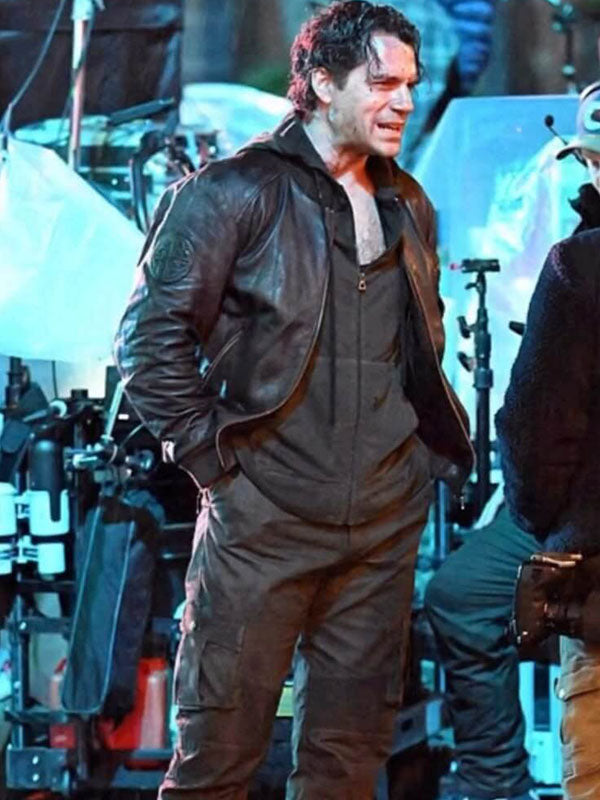 Henry Cavill Highlander Reboot Brown Leather Bomber Jacket