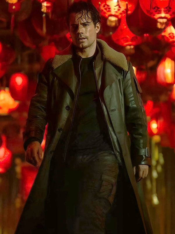 Henry Cavill Higlander Reboot Brown Coat Leather