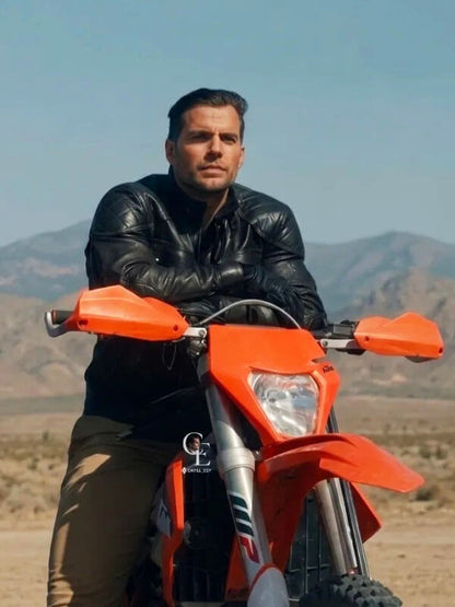 Henry Cavill In The Grey 2026 Black Leather Jacket