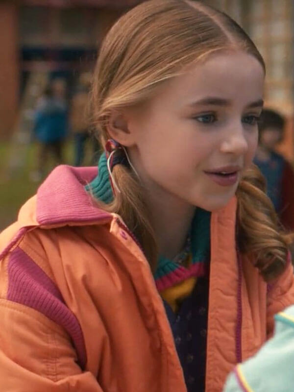 Holly Wheeler Stranger Things Season 05 Orange Puffer Jacket