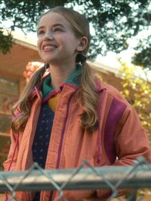 Holly Wheeler Stranger Things Season 05 Orange Puffer Jacket