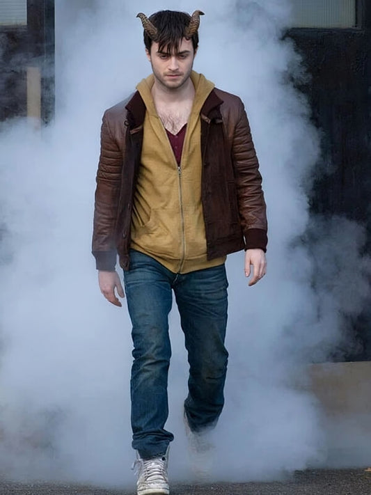Horns 2013 Daniel Radcliff Brown Leather Jacket