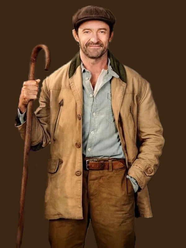 Hugh Jackman Three Bags Full: A Sheep Detective Brown Cotton Jacket 