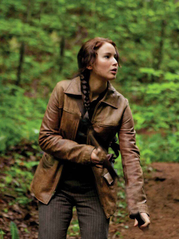 Hunger Games Katniss Brown Leather Jacket