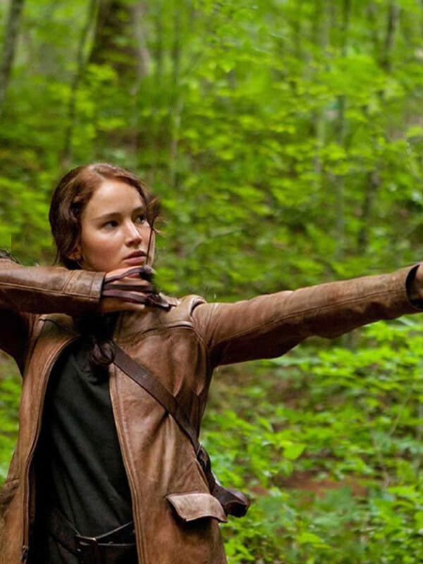 Hunger Games Katniss Brown Leather Jacket