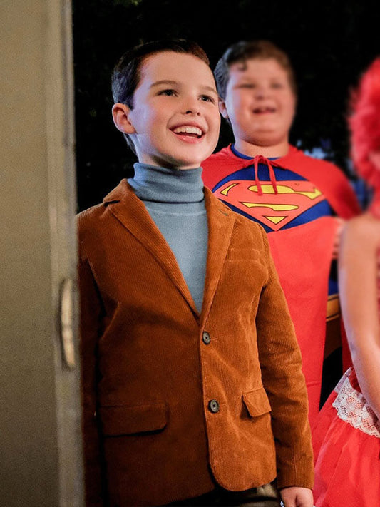Iain Armitage Young Sheldon Season 02 Brown Corduroy Blazer