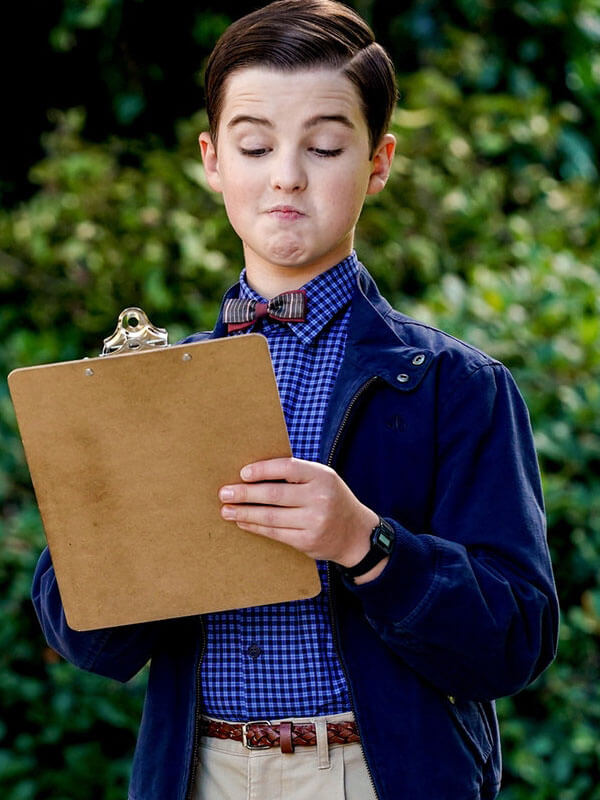 Iain Armitage Young Sheldon Season 05 Blue Cotton Jacket