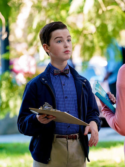 Iain Armitage Young Sheldon Season 05 Blue Cotton Jacket