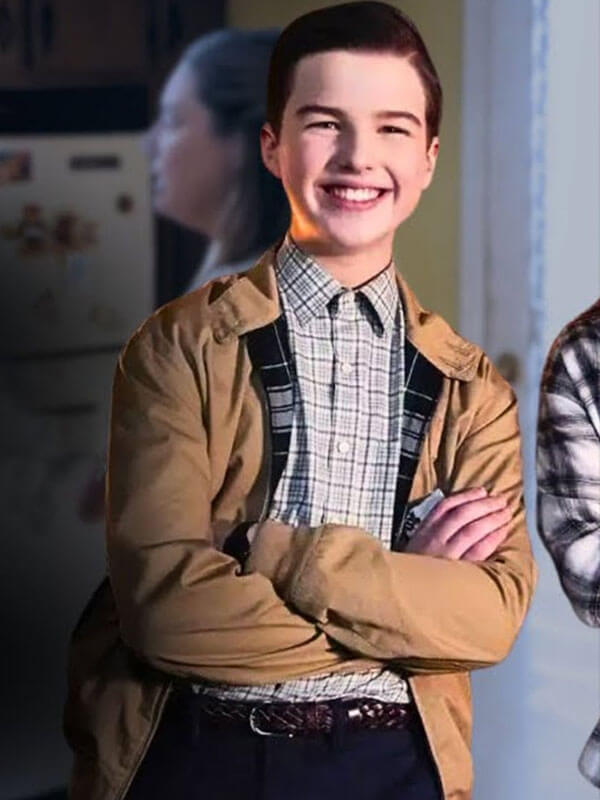 Iain Armitage Young Sheldon Season 06 Brown Cotton Jacket