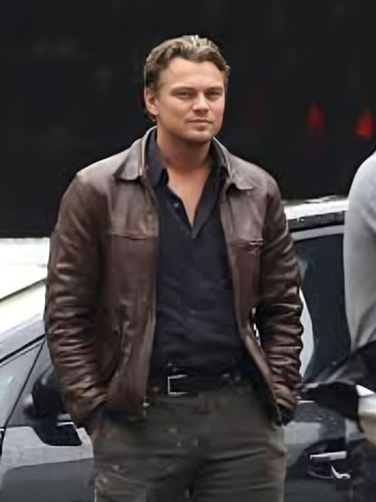  Inpcetion Leonardo DiCaprio Brown Leather Jacket