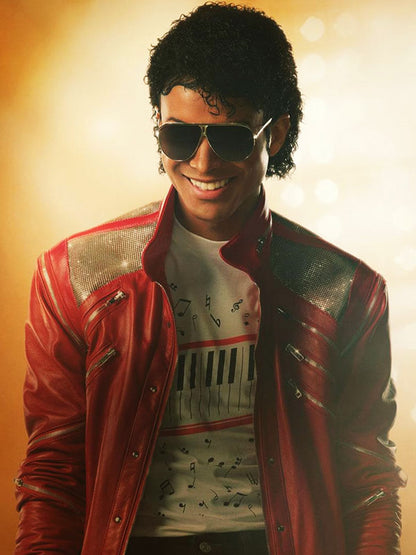 Jaafar Jackson Michael 2026 Red Leather Jacket