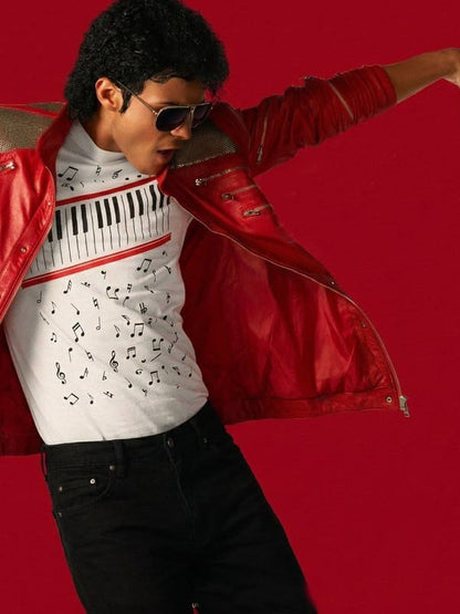 Jaafar Jackson Michael 2026 Red Leather Jacket