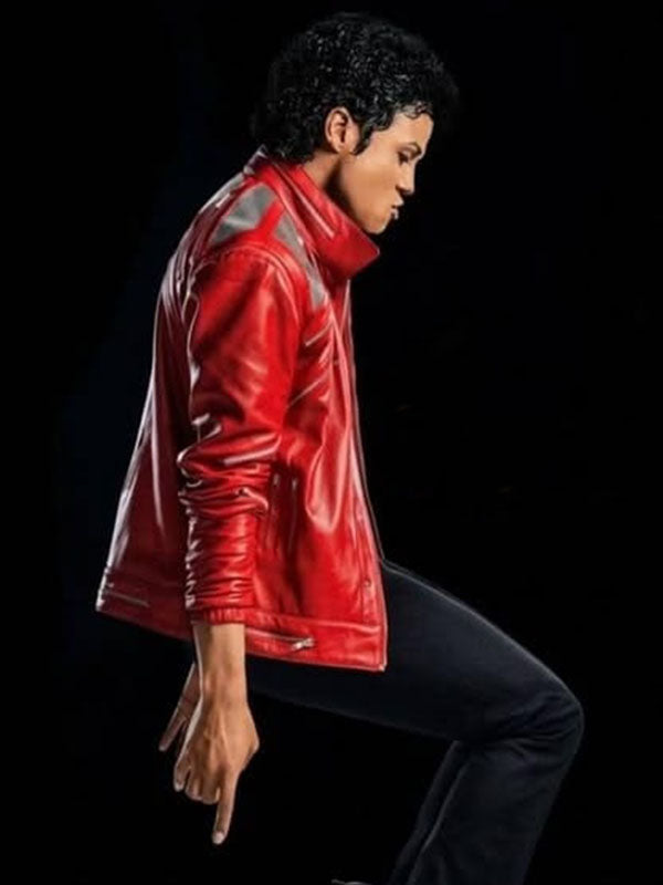Jaafar Jackson Michael 2026 Red Leather Jacket