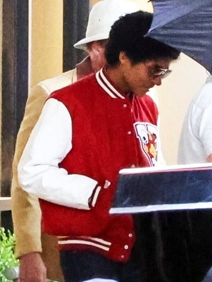 Jaafar Jackson Michael 2025 Red Varsity Jacket