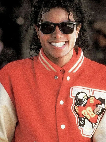 Jaafar Jackson Michael 2025 Red Varsity Jacket
