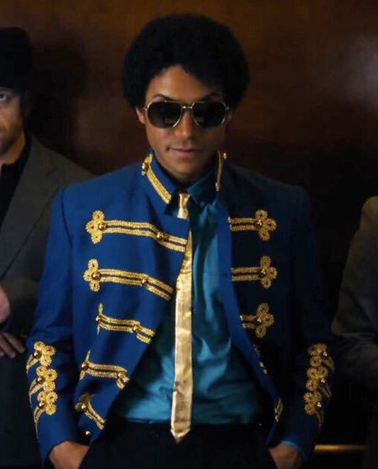 Jaafar Jackson Michael 2026 Blue Cotton Jacket