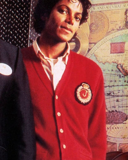 Jaafar Jackson Michael 2026 Red Cardigan Jacket