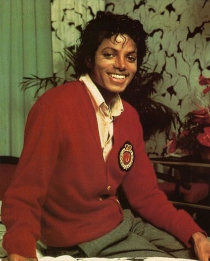 Jaafar Jackson Michael 2026 Red Cardigan Jacket