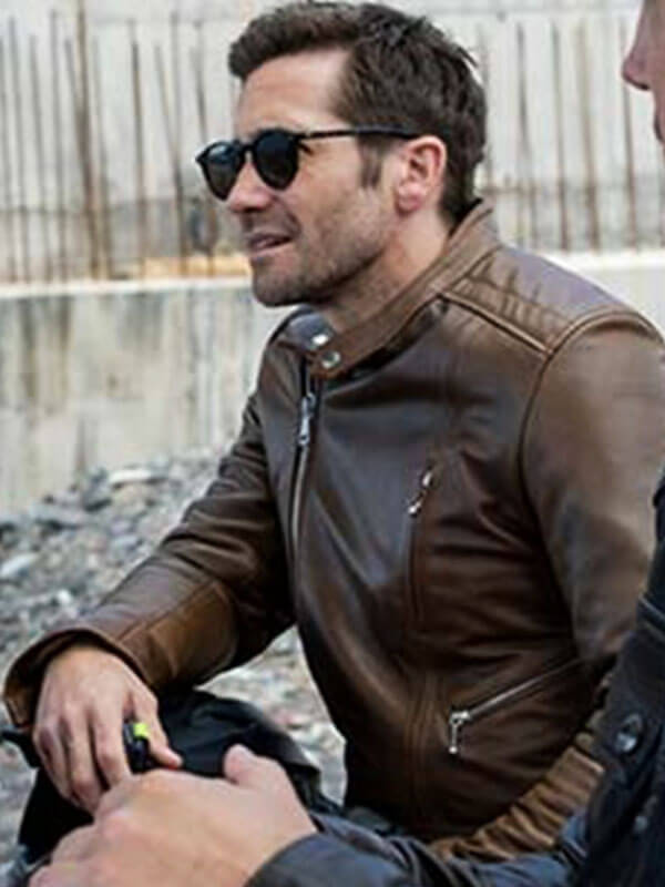 Jack Gyllenhaal In The Grey 2026 Brown Leather Jacket