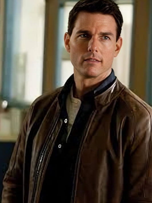 Jack Reacher 2012 Tom Cruise Brown Leather Jacket