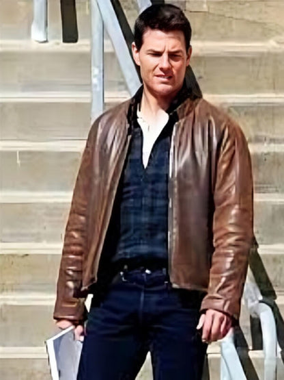Jack Reacher 2012 Tom Cruise Brown Leather Jacket