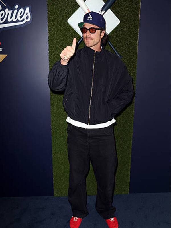 Jacob Elordi Los Angeles Event Black Track Jacket