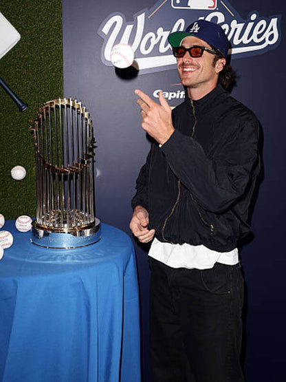 Jacob Elordi Los Angeles Event Black Track Jacket