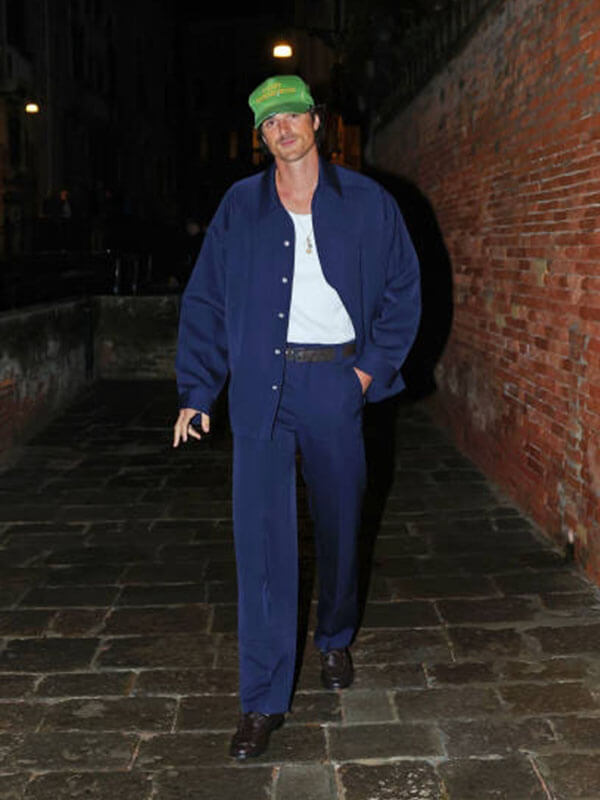 Jacob Elordi Venice Sighting Blue Workwear Jacket