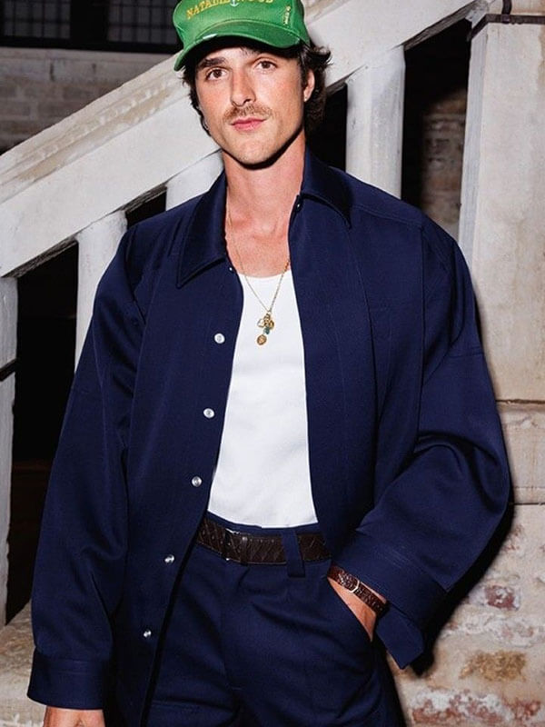 Jacob Elordi Venice Sighting Blue Workwear Jacket