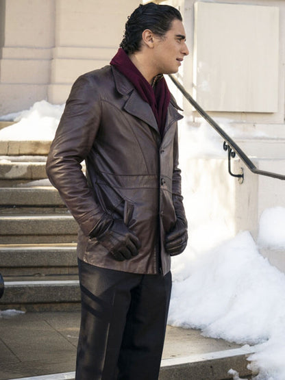 Jake Cannavale The Offer 2022 Brown Leather Jacket