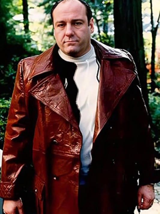 James Gandolfini The Sopranos Leather Coat