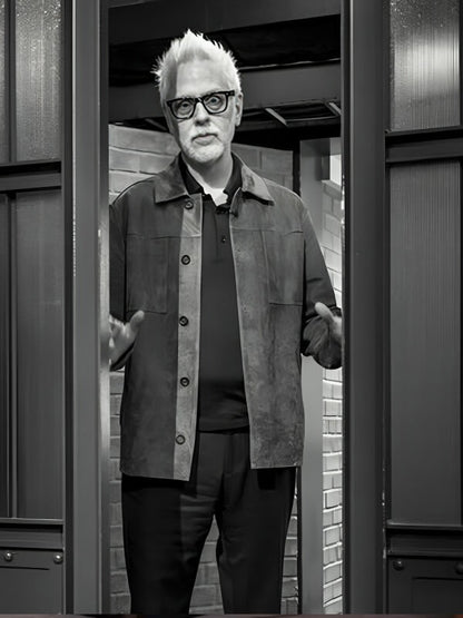 James Gun Superman 2025 Brown Suede leather jacket