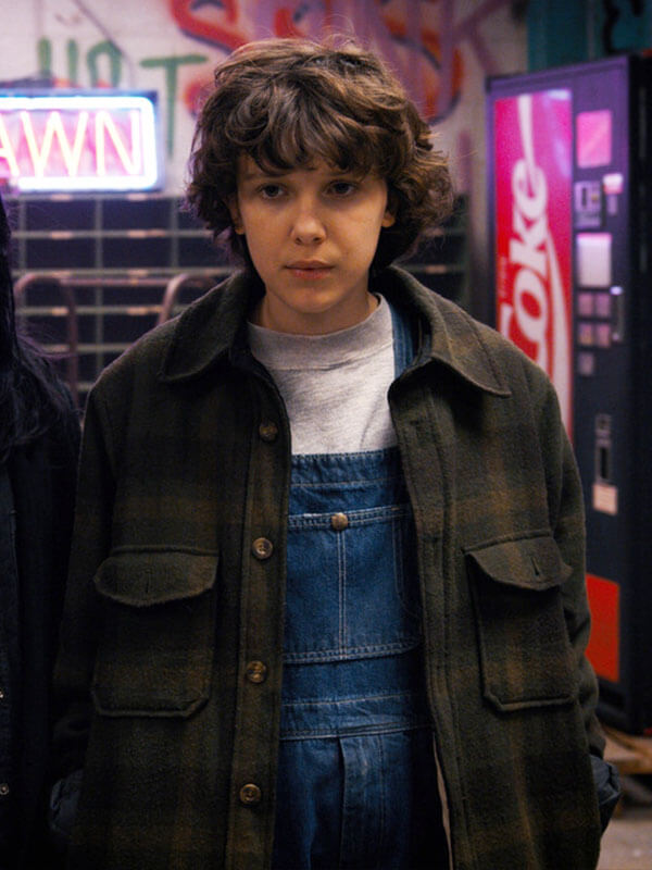 Jane Ives Stranger Things Season 02 Brown Plaid Wool Coat