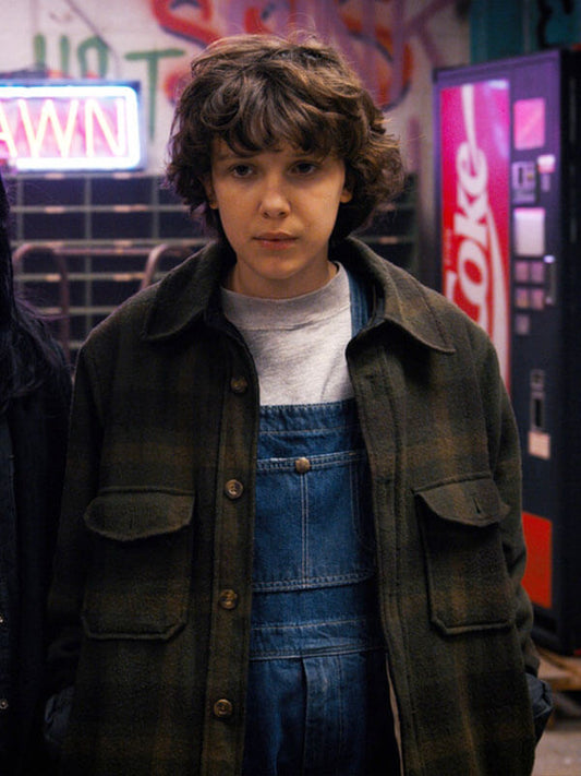 Jane Ives Stranger Things Season 02 Brown Plaid Wool Coat