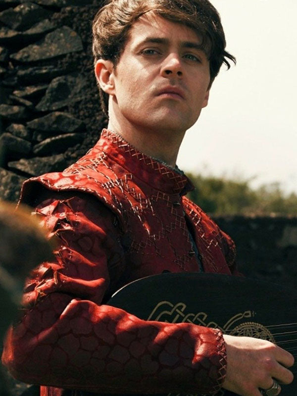 Jaskier The Witcher Season 2 Red Leather Jacket