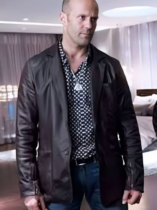 Jason Statham Fast and Furious 7 Brown Leather Jacket