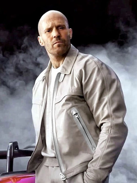 Jason Statham Fast X 2023 White Leather Jacket