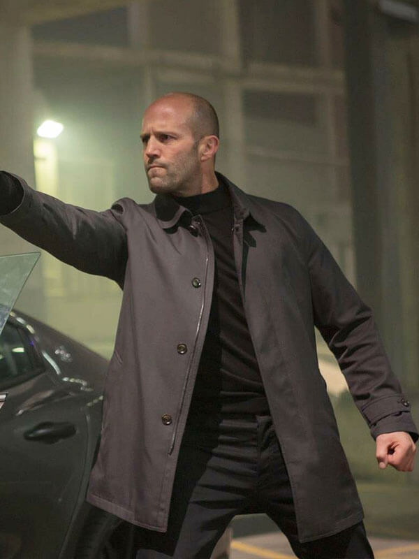 Jason Statham Furious 7 2015 Grey Trench Coat