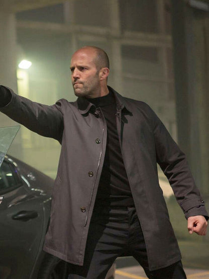 Jason Statham Furious 7 2015 Grey Trench Coat