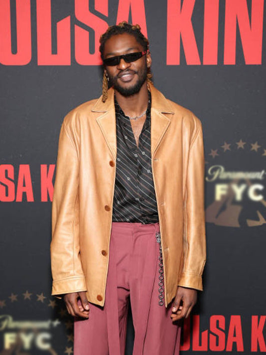 Jay Will Tulsa King Premiere Brown Leather Jacket.