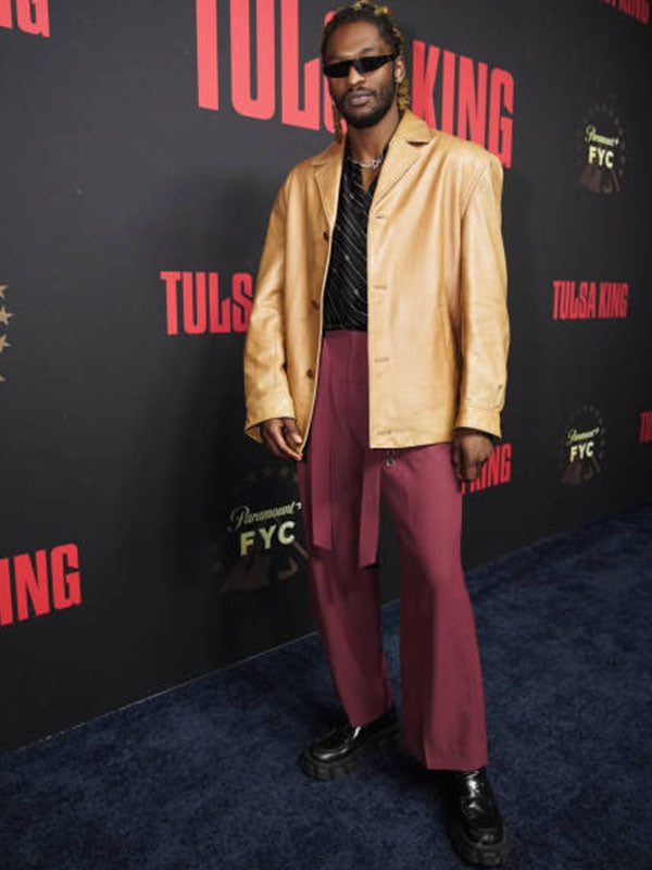 Jay Will Tulsa King Premiere Brown Leather Jacket.