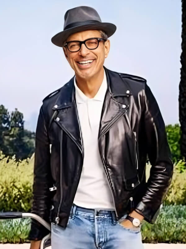 Jeff Goldblum Leather Black Jacket