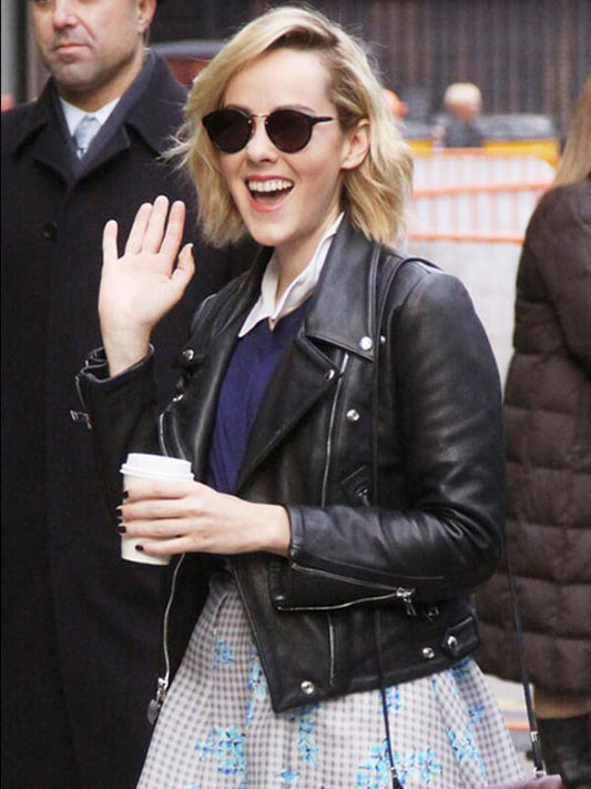  Jena Malone Black Leather Jacket 