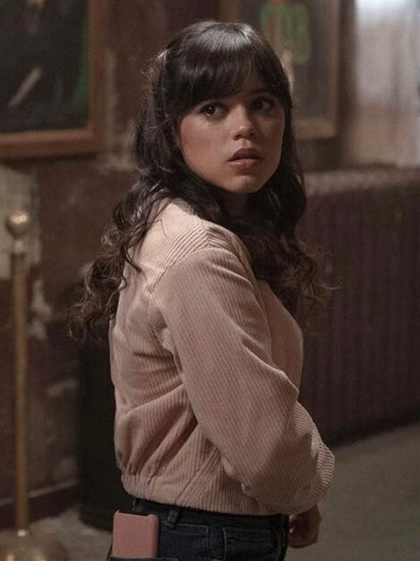 Jenna Ortega Scream 6 Pink Corduroy Jacket