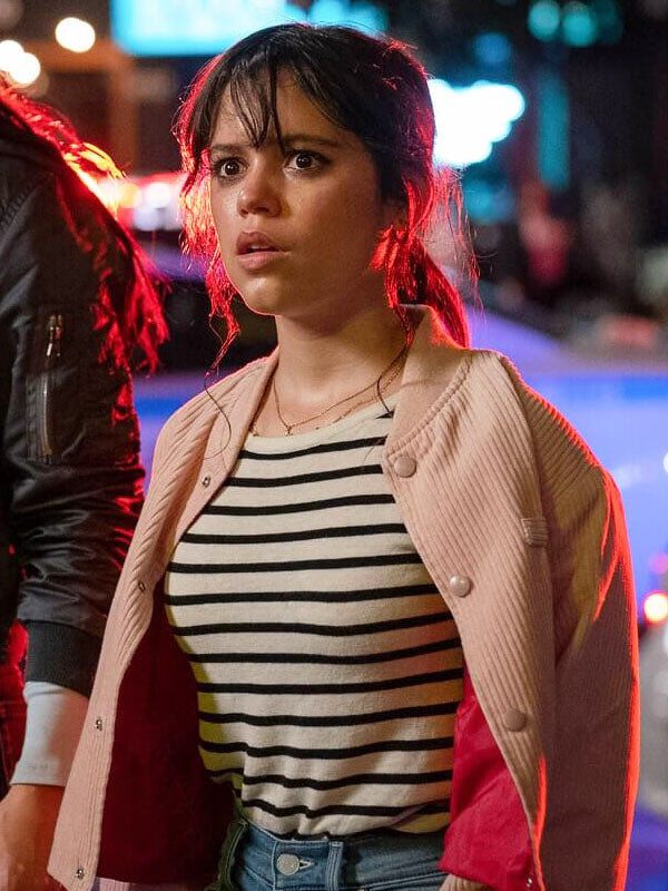 Jenna Ortega Scream 6 Pink Corduroy Jacket