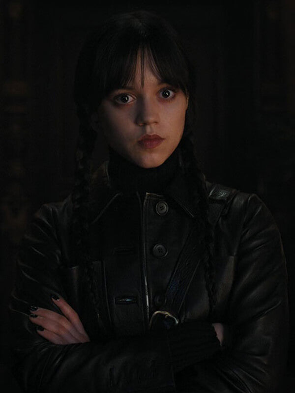 Jenna Ortega Wednesday Black Leather Jacket