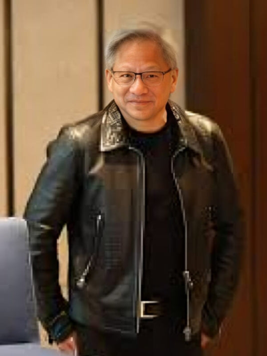 Jensun Huang Black Leather Jacket